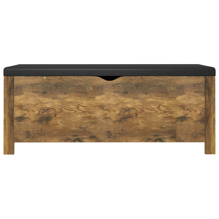 opbevaringskasse med hynde 105x40x45cm konstrueret træ røget eg