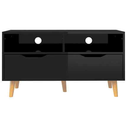 tv-bord 90x40x48,5 cm konstrueret træ sort højglans