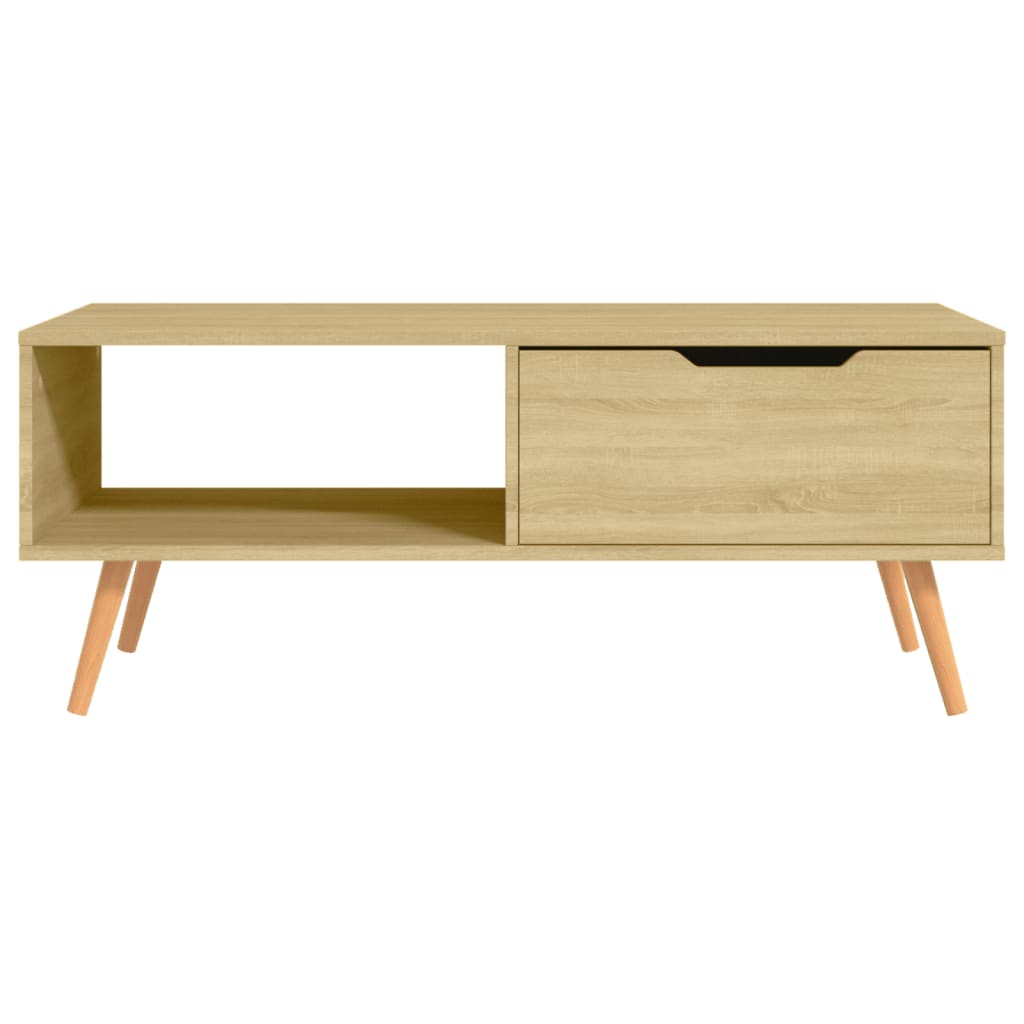 sofabord 100x49,5x43 cm konstrueret træ sonoma-eg