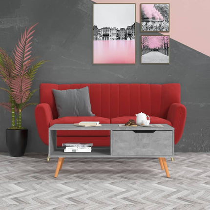 sofabord 100x49,5x43 cm konstrueret træ betongrå
