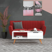 sofabord 100x49,5x43 cm konstrueret træ hvid højglans
