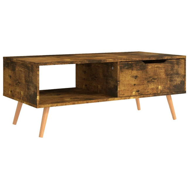 sofabord 100x49,5x43 cm konstrueret træ røget eg