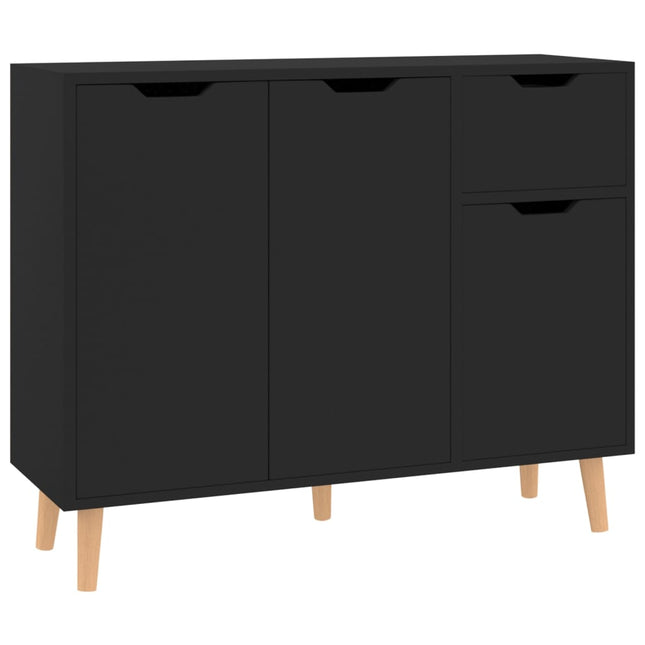skænk 90x30x72 cm konstrueret træ sort