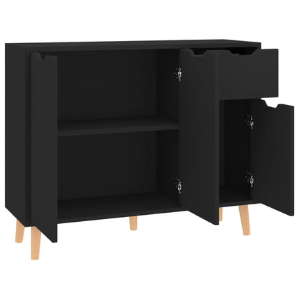 skænk 90x30x72 cm konstrueret træ sort