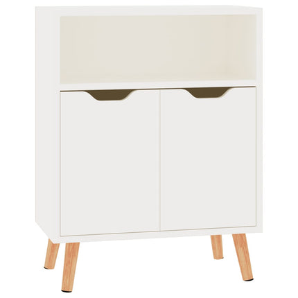 skænk 60x30x72 cm konstrueret træ hvid højglans