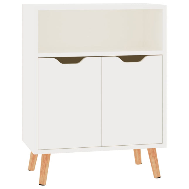 skænk 60x30x72 cm konstrueret træ hvid højglans