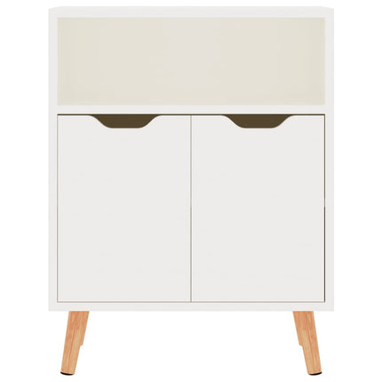 skænk 60x30x72 cm konstrueret træ hvid højglans