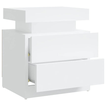 sengebord 45x35x52 cm konstrueret træ hvid