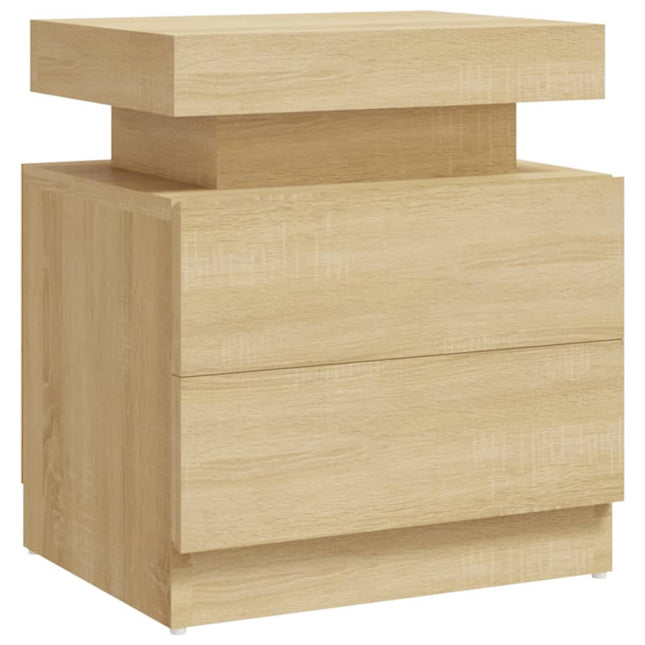 sengebord 45x35x52 cm konstrueret træ sonoma-eg