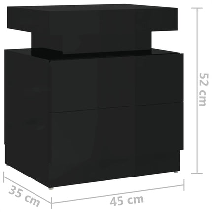 sengeskab 45x35x52 cm konstrueret træ sort højglans