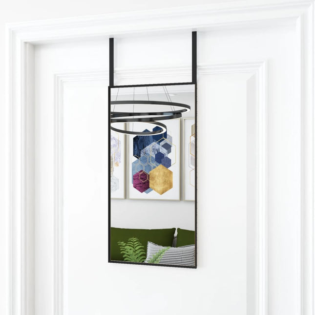 dørspejl 30x60 cm glas og aluminium sort