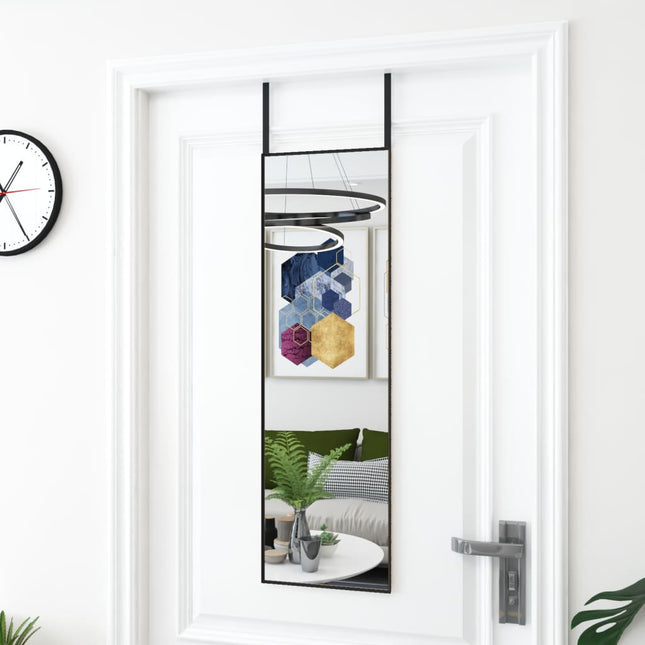 dørspejl 30x100 cm glas og aluminium sort