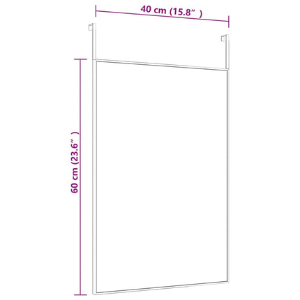 dørspejl 40x60 cm glas og aluminium sort