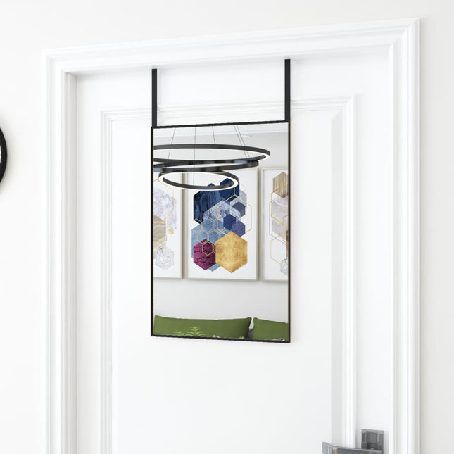 dørspejl 40x60 cm glas og aluminium sort