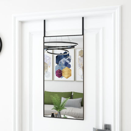 dørspejl 40x80 cm glas og aluminium sort