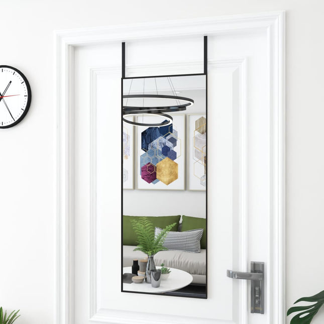 dørspejl 40x100 cm glas og aluminium sort