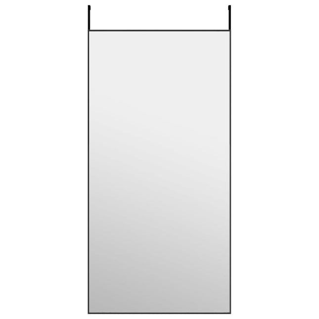 dørspejl 50x100 cm glas og aluminium sort