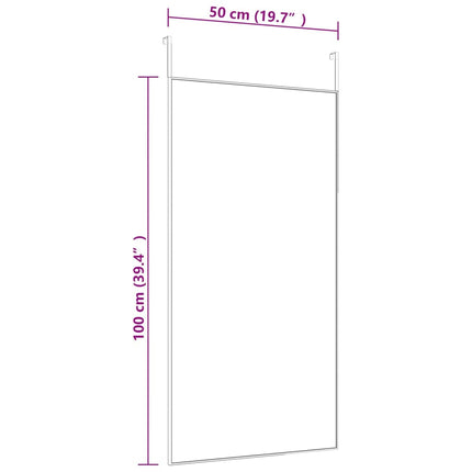 dørspejl 50x100 cm glas og aluminium sort