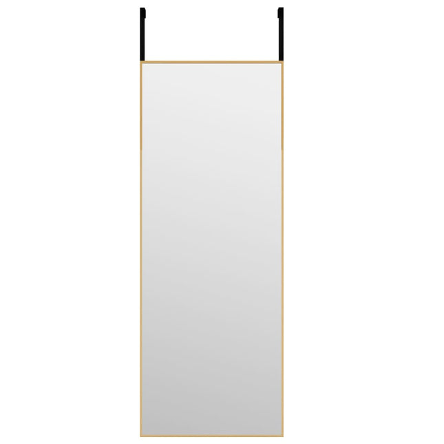 dørspejl 30x80 cm glas og aluminium guldfarvet