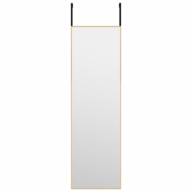 dørspejl 30x100 cm glas og aluminium guldfarvet