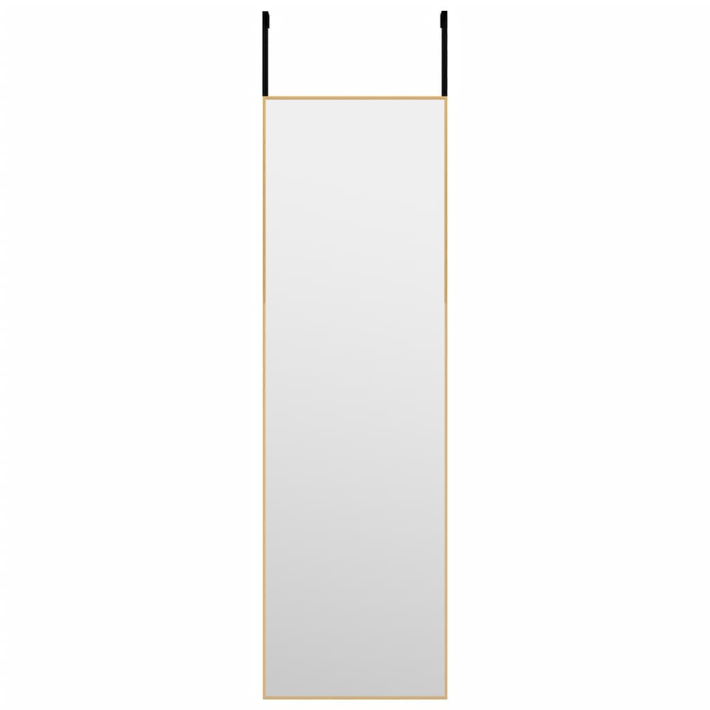 dørspejl 30x100 cm glas og aluminium guldfarvet