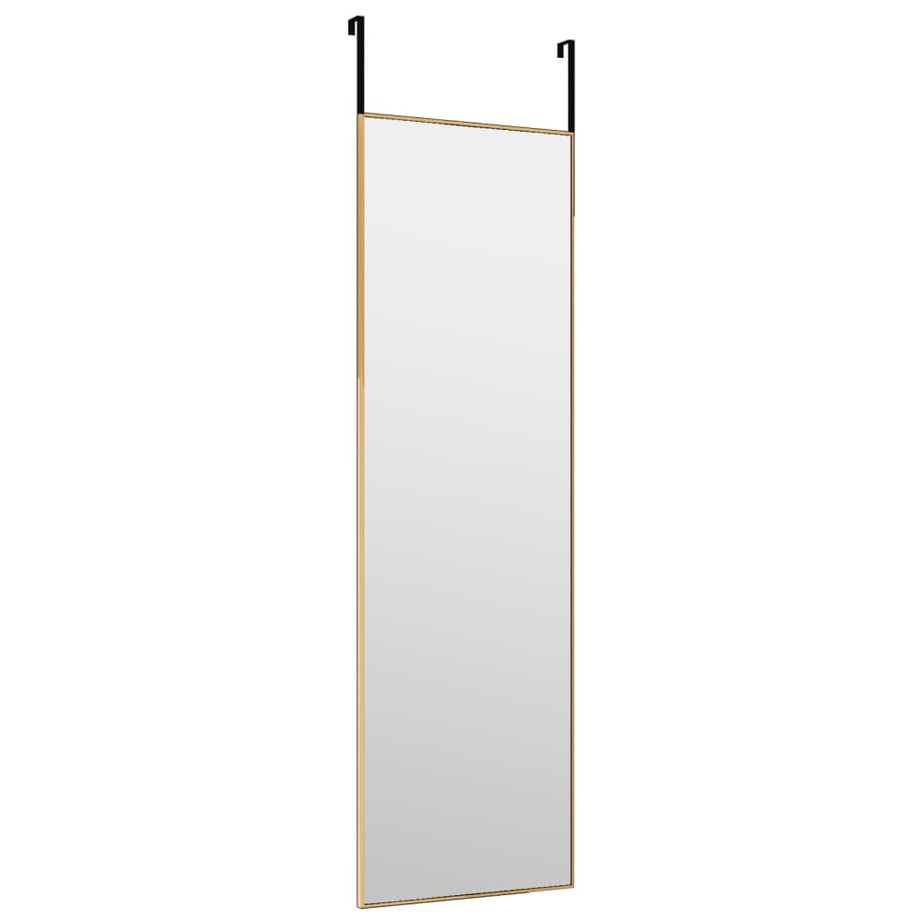dørspejl 30x100 cm glas og aluminium guldfarvet