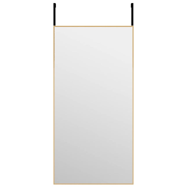 dørspejl 40x80 cm glas og aluminium guldfarvet