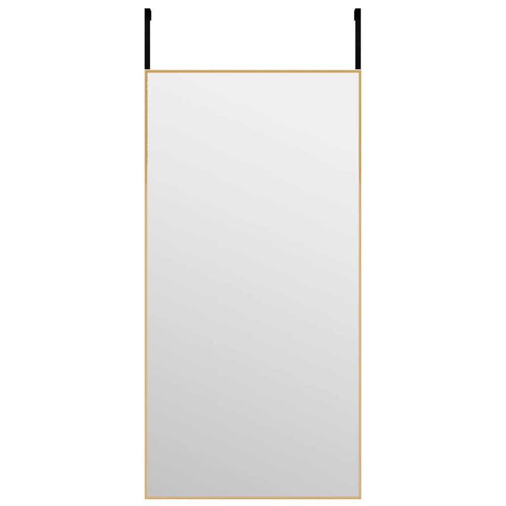dørspejl 40x80 cm glas og aluminium guldfarvet