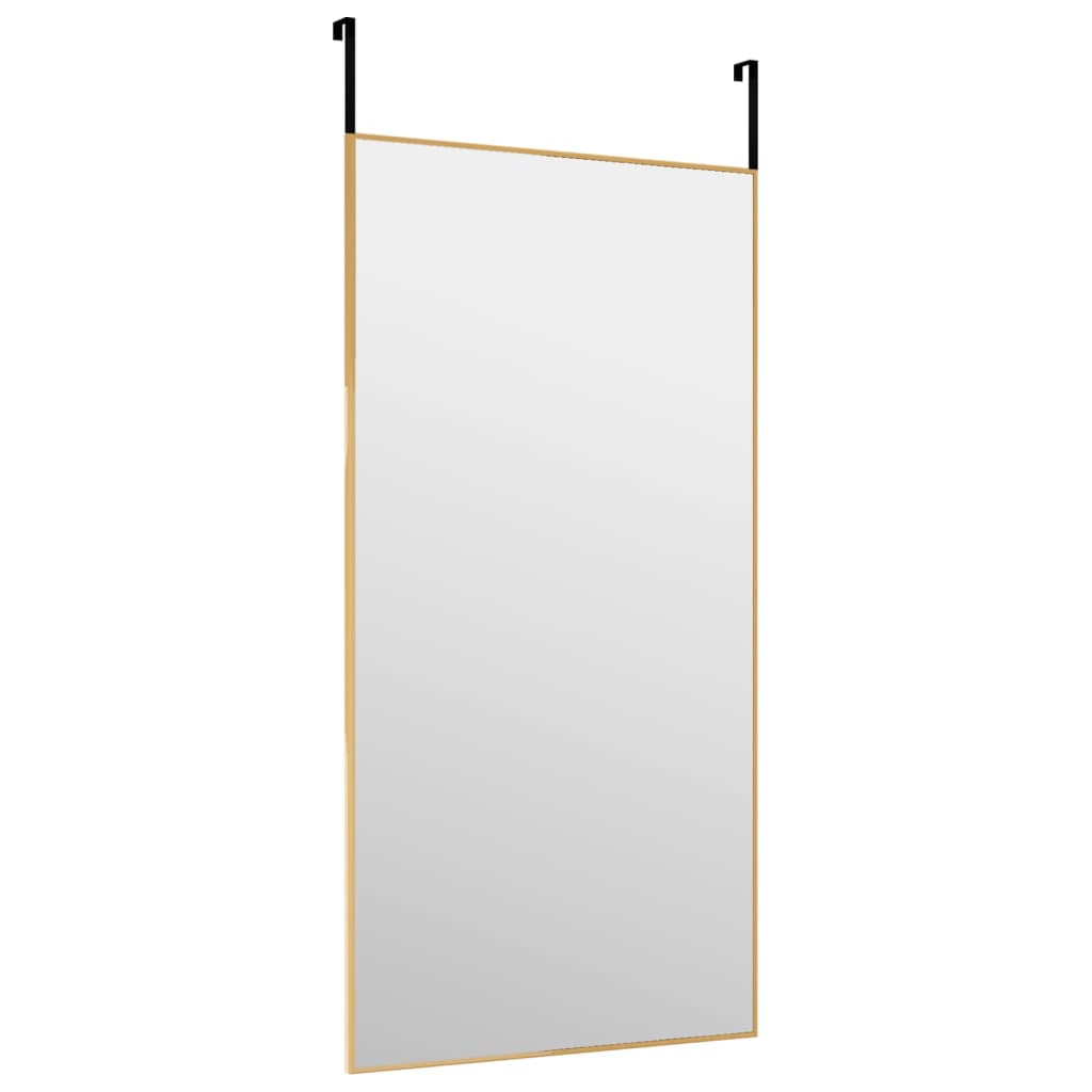 dørspejl 40x80 cm glas og aluminium guldfarvet
