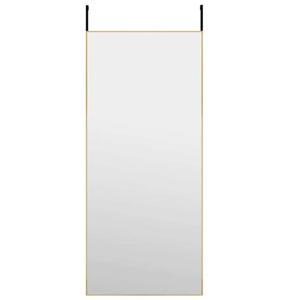 dørspejl 40x100 cm glas og aluminium guldfarvet