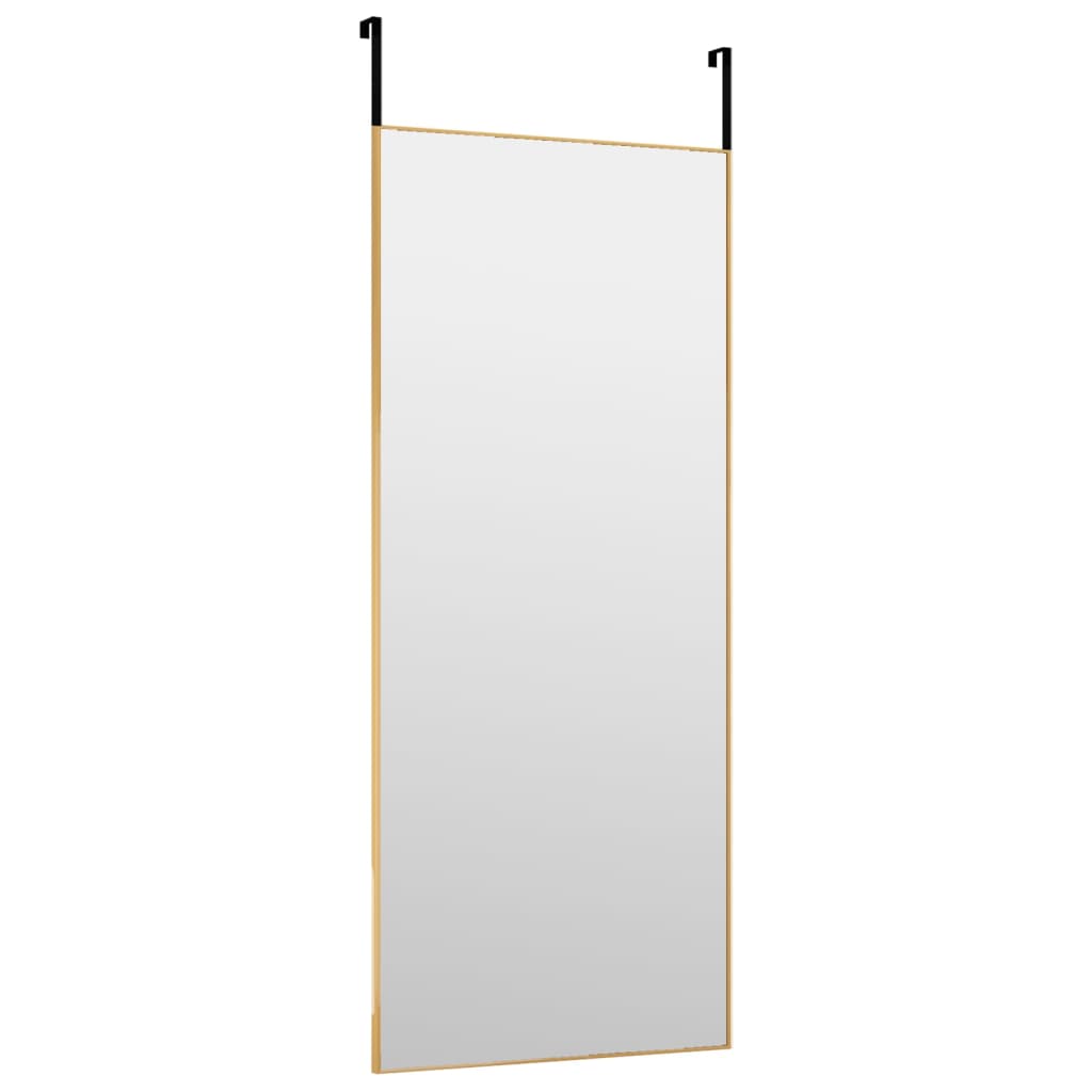 dørspejl 40x100 cm glas og aluminium guldfarvet