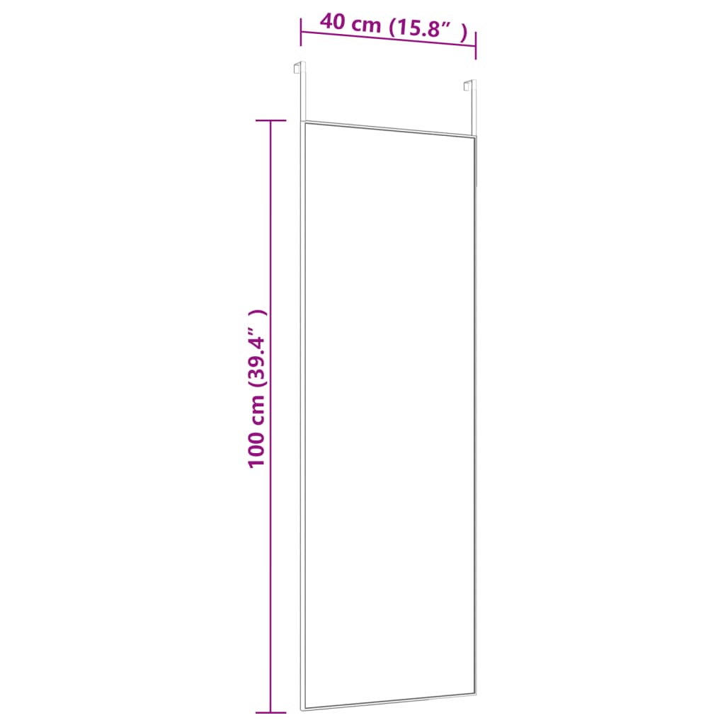 dørspejl 40x100 cm glas og aluminium guldfarvet