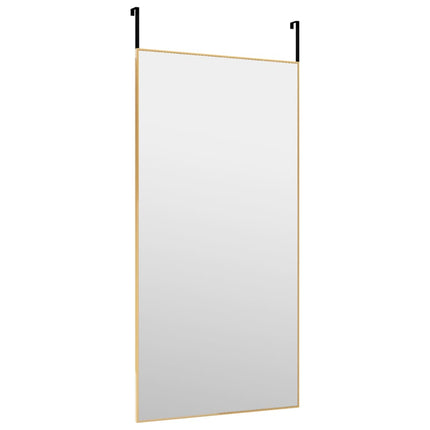 dørspejl 50x100 cm glas og aluminium guldfarvet