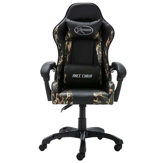 gamerstol kunstlæder sort og camouflage