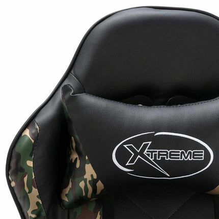 gamerstol kunstlæder sort og camouflage