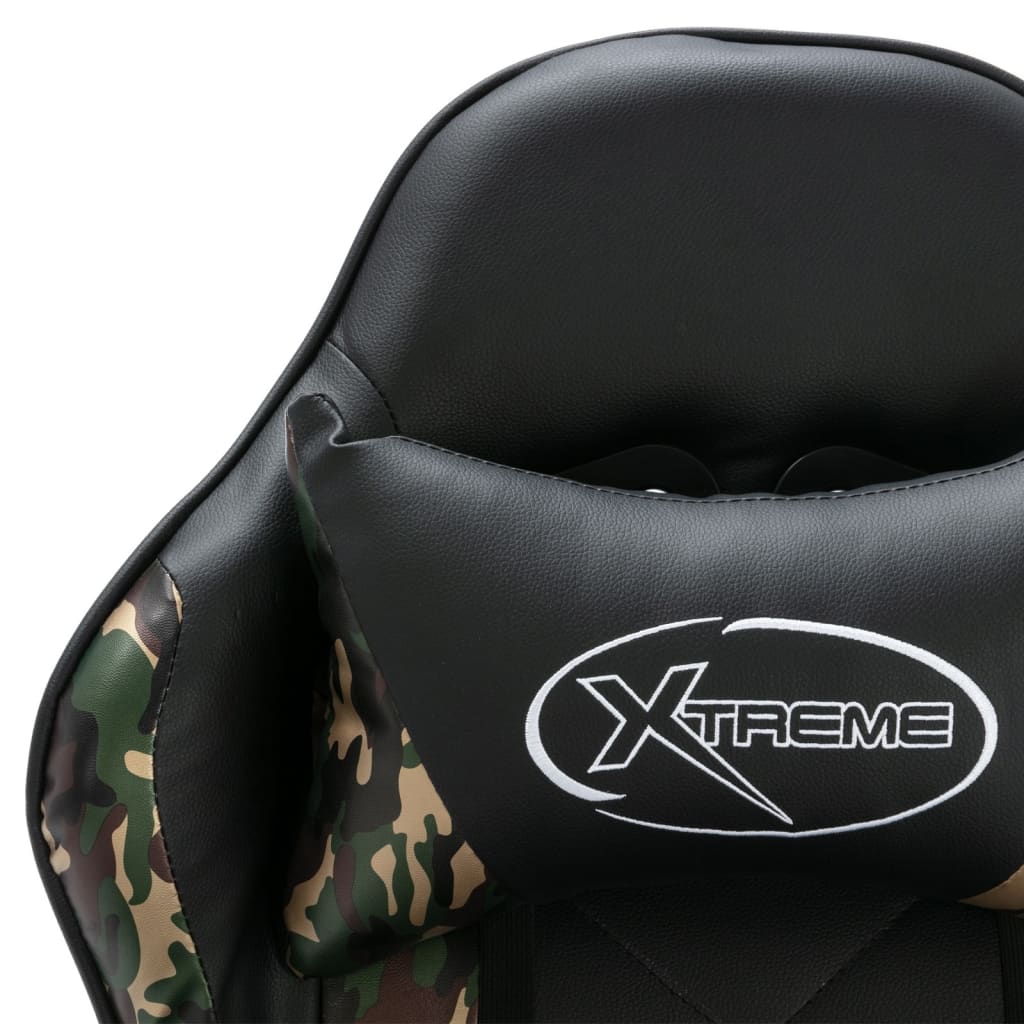 gamerstol kunstlæder sort og camouflage