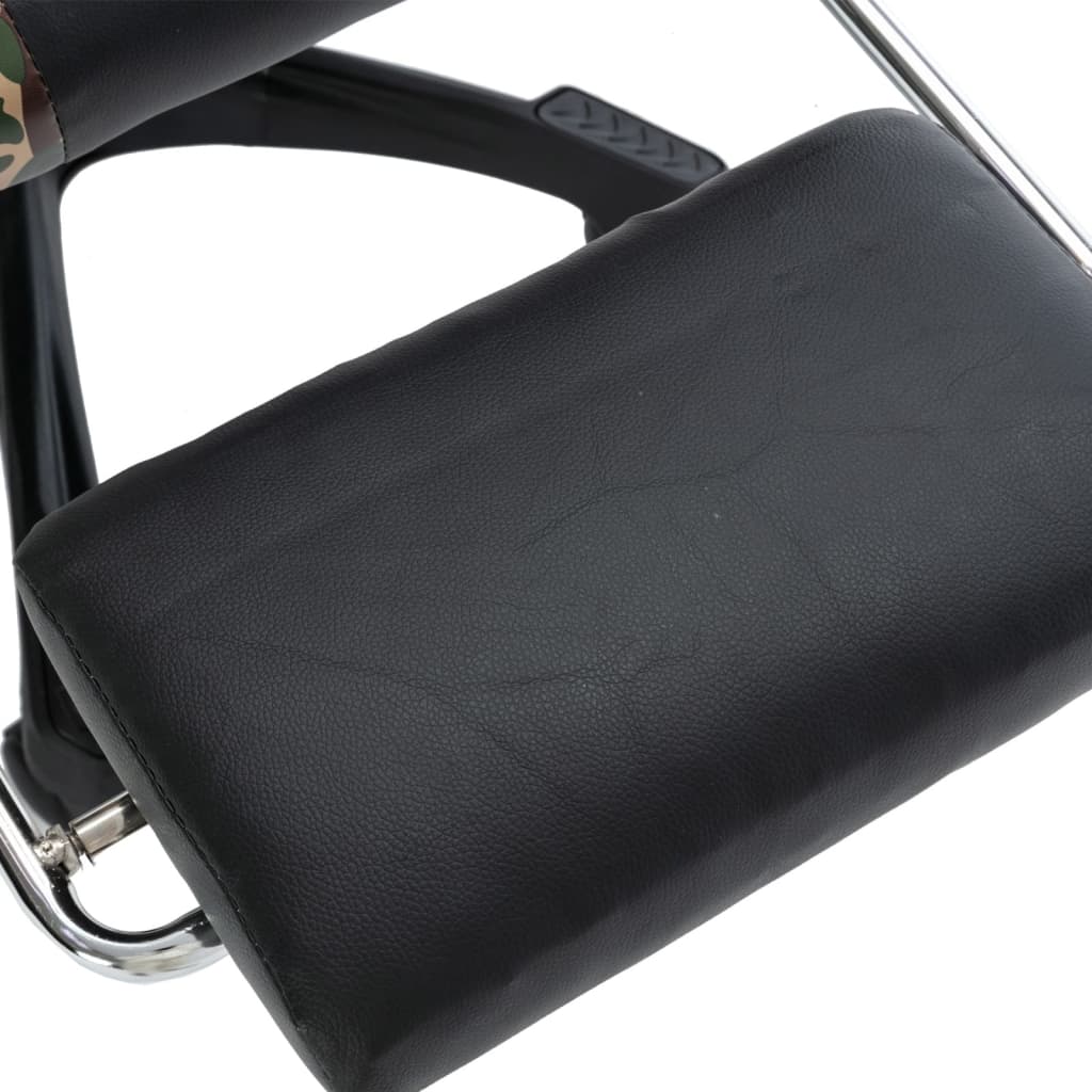 gamerstol med fodstøtte kunstlæder sort og camouflage