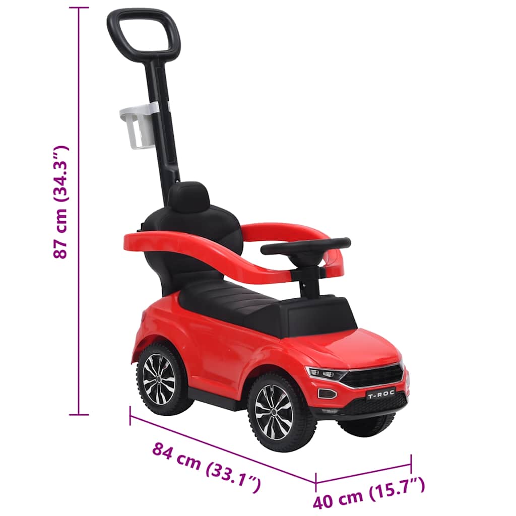 gåbil Volkswagen T-Roc rød