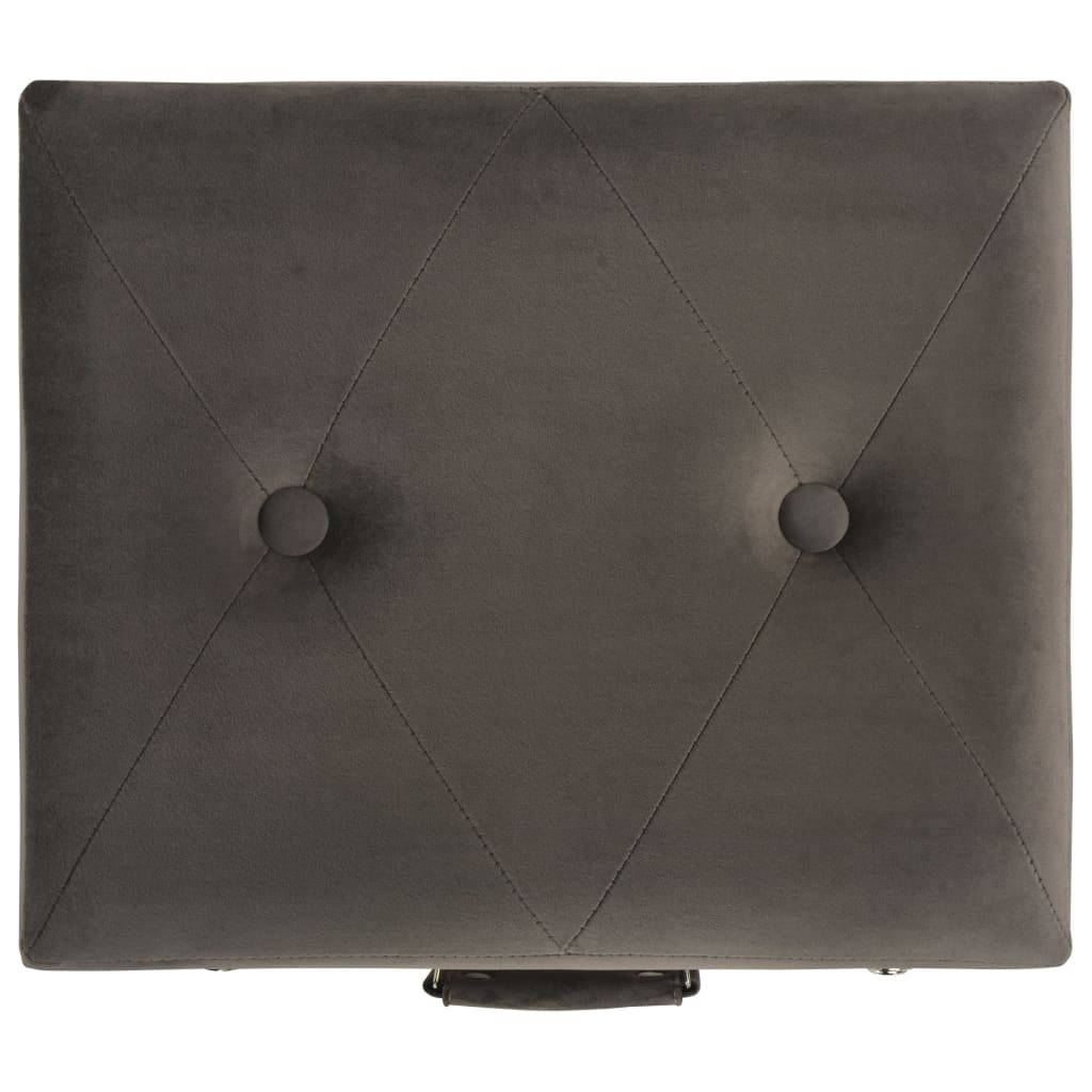 opbevaringstaburetter 3 stk. fløjl grå