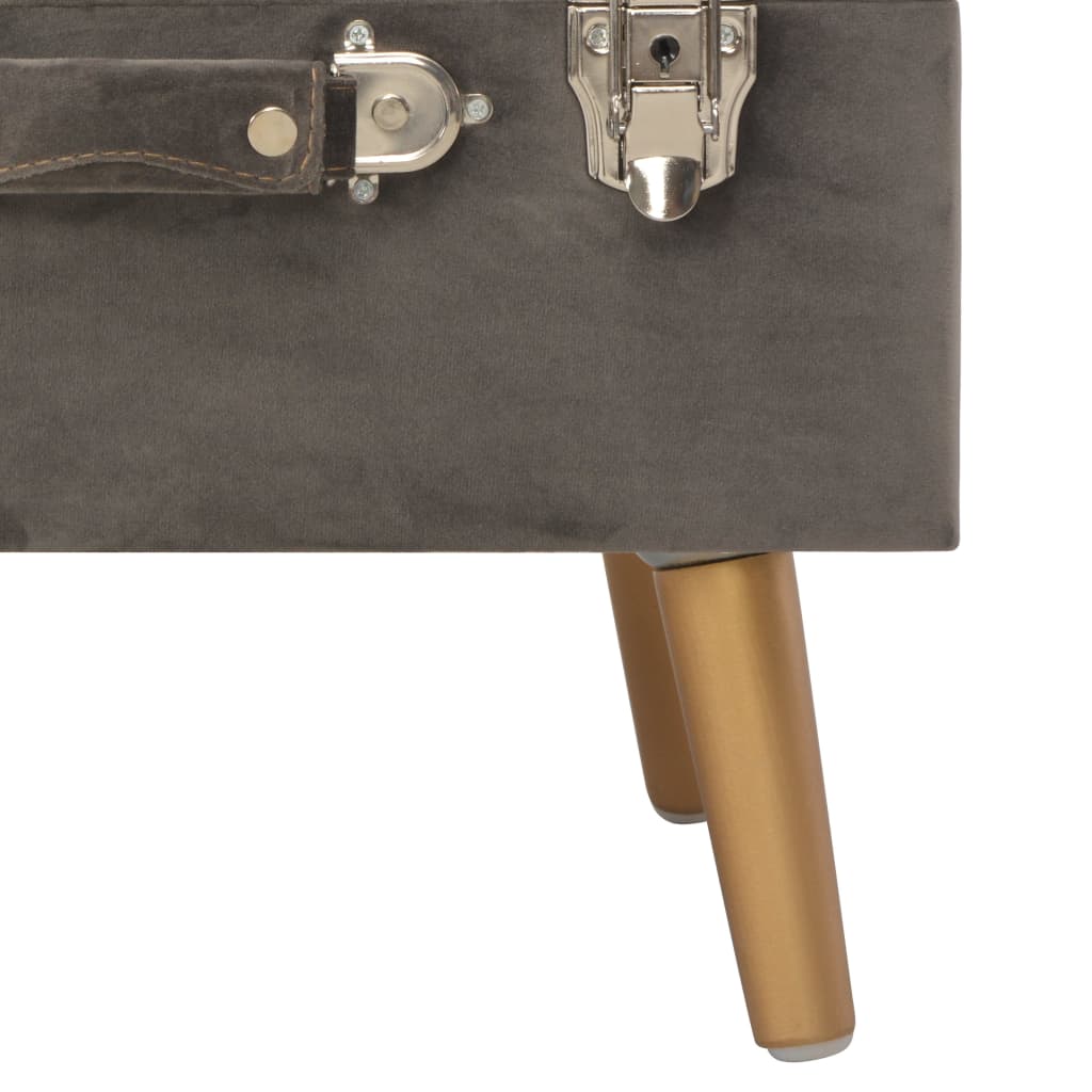 opbevaringstaburetter 3 stk. fløjl grå