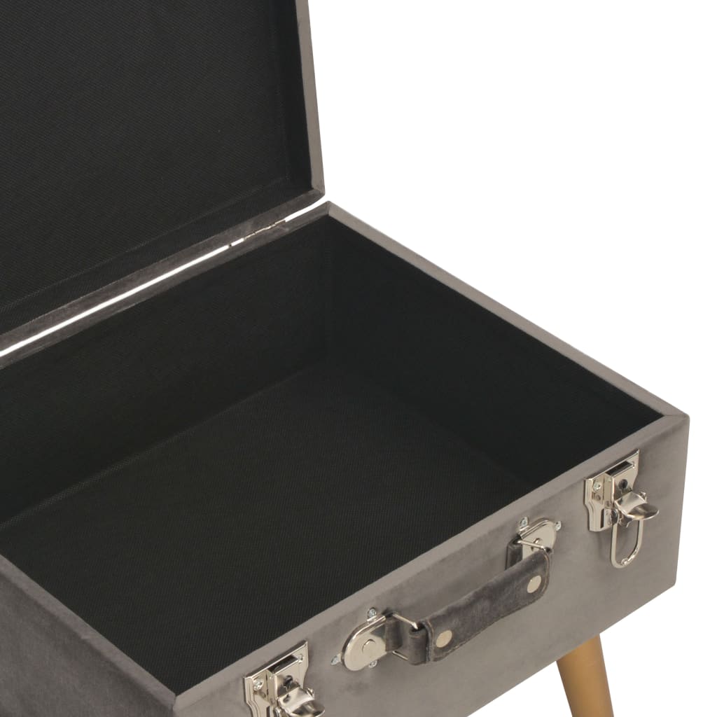 opbevaringstaburetter 3 stk. fløjl grå