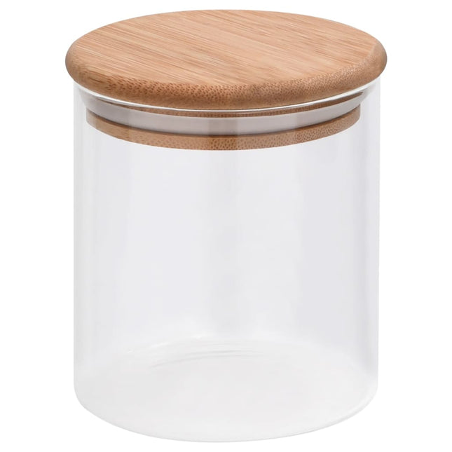 opbevaringsglas med bambuslåg 10 stk. 600 ml