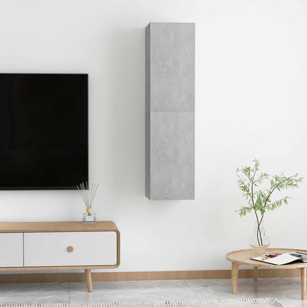 tv-borde 2 stk. 30,5x30x60 cm konstrueret træ betongrå