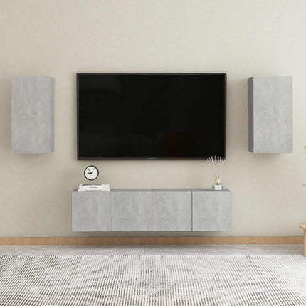 tv-borde 2 stk. 30,5x30x60 cm konstrueret træ betongrå