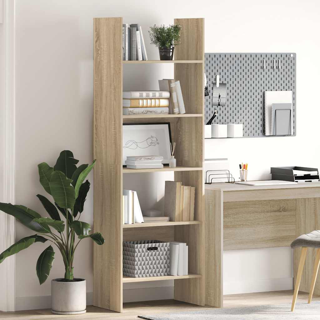 bogreol 60x35x180 cm konstrueret træ sonoma-eg billede