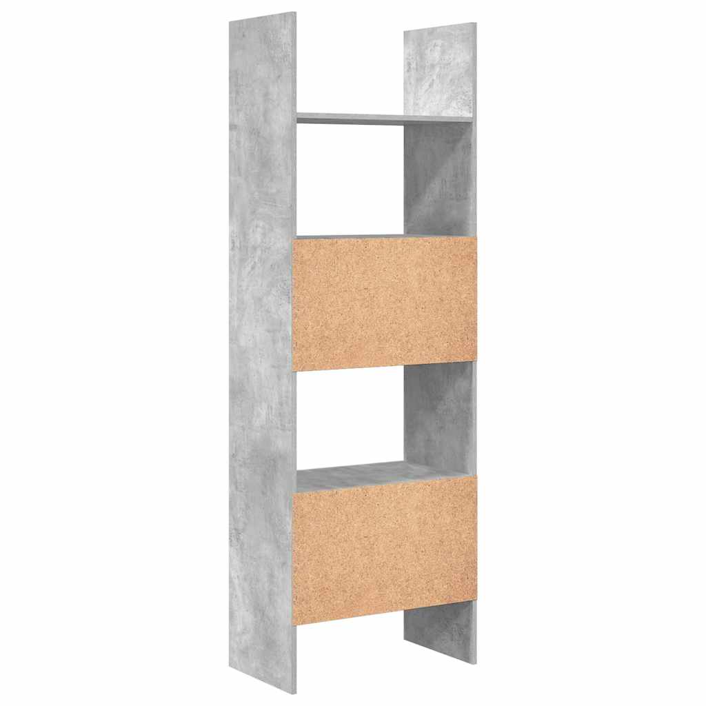 bogreol 60x35x180 cm konstrueret træ betongrå