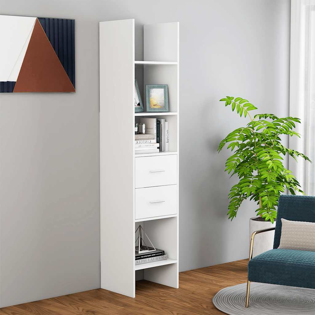 bogreol 40x35x180 cm konstrueret træ hvid billede