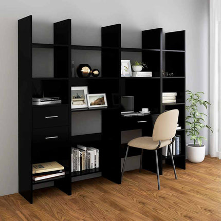 bogreol 40x35x180 cm konstrueret træ sort