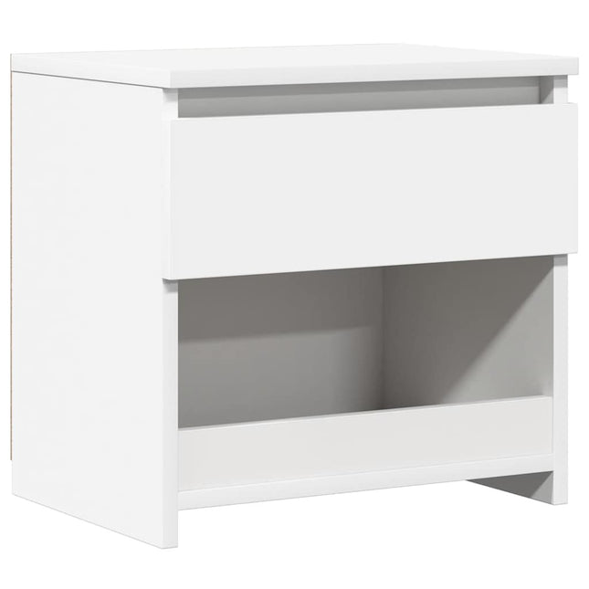 sengebord 40x30x39 cm konstrueret træ hvid