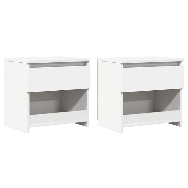 sengeborde 2 stk. 40x30x39 cm konstrueret træ hvid